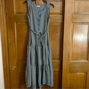 Max Studio blue floral tiered cottagecore maxi dress